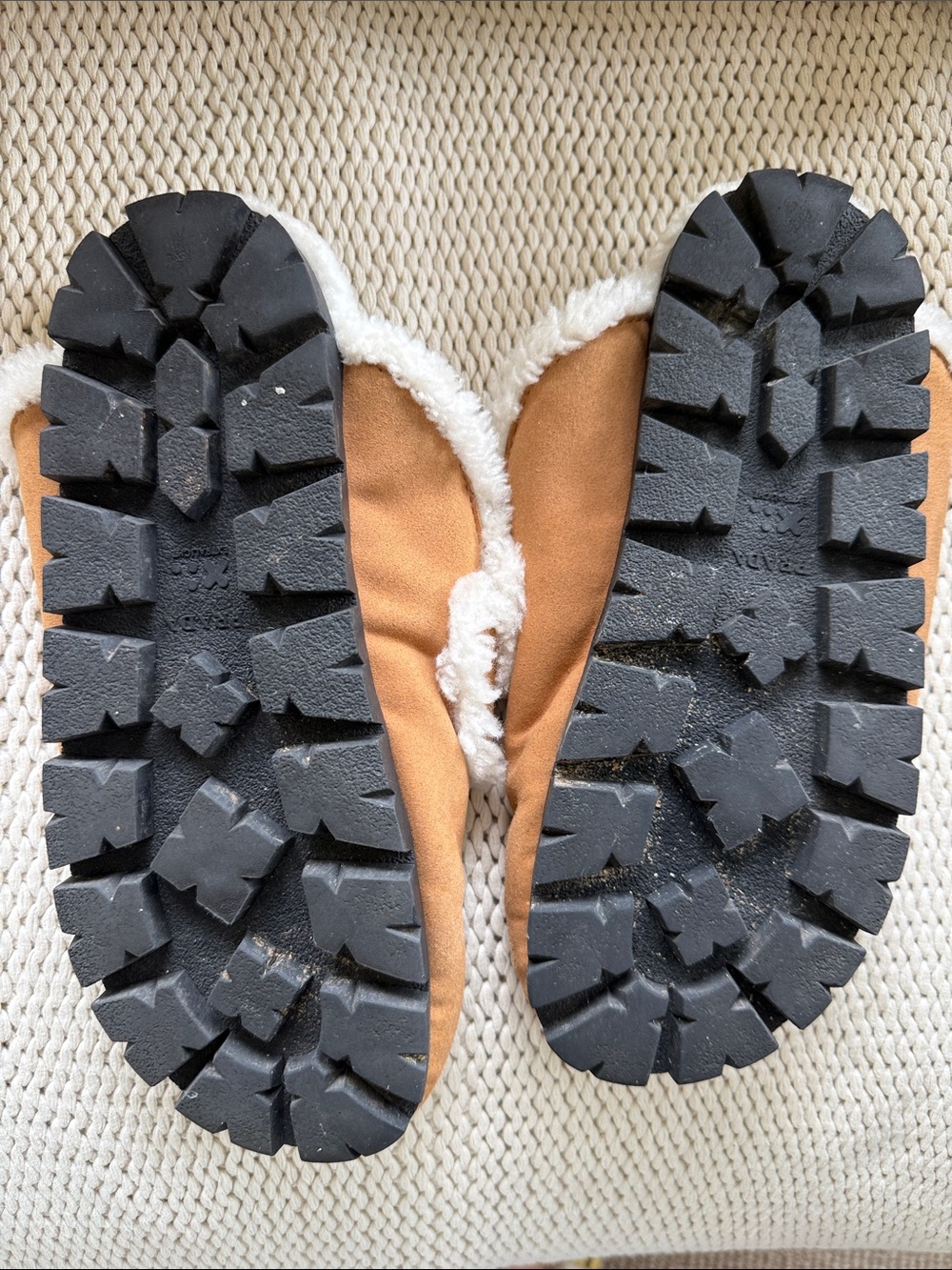 Prada Tan Suede Slip-On Mules with White Shearling Trim - Picture 4 of 4